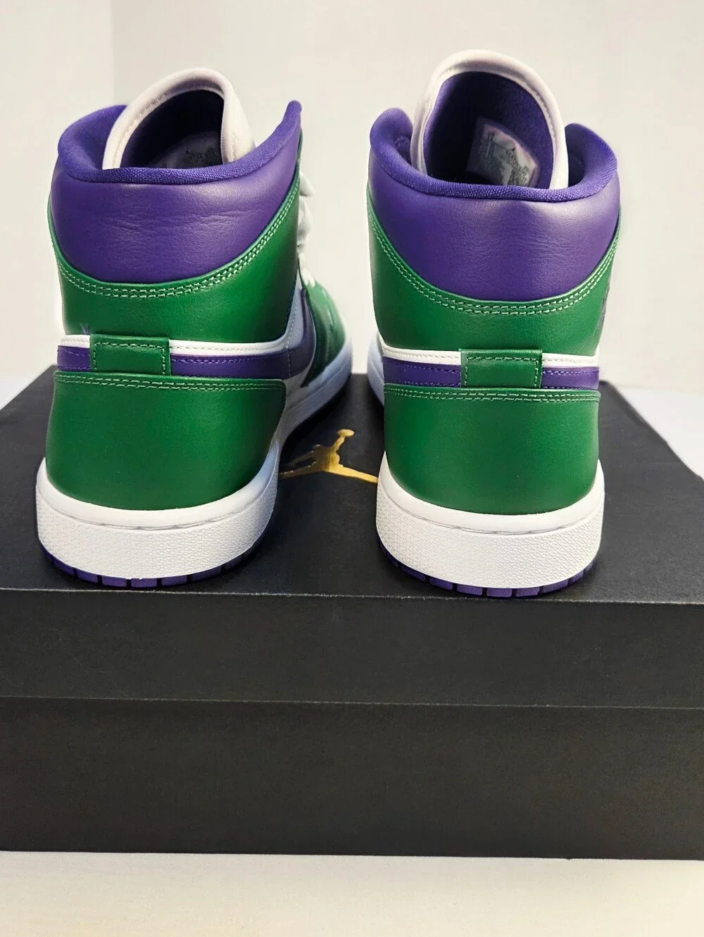 Nike Air Jordan 1 Mid White/Green/Purple Men's Sneakers